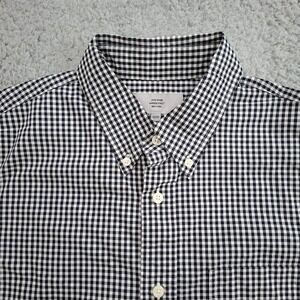 Jack Spade Bleeker Street Shirt Mens M Black White Gingham Check Cotton LS